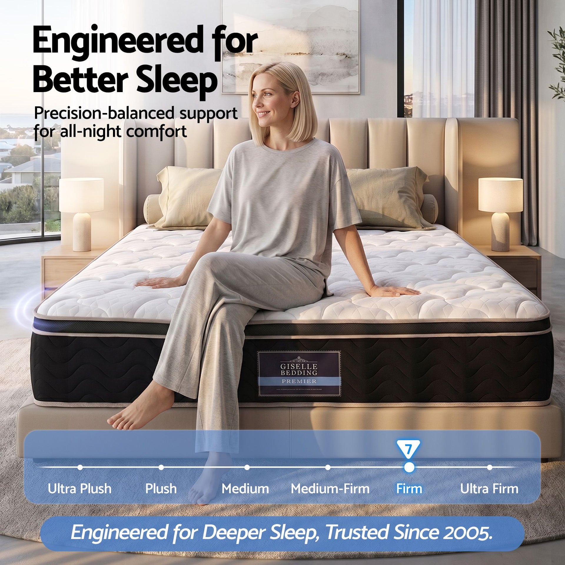Giselle 35cm King Mattress Firm with Copper Memory Foam and Edge Support Awezingly
