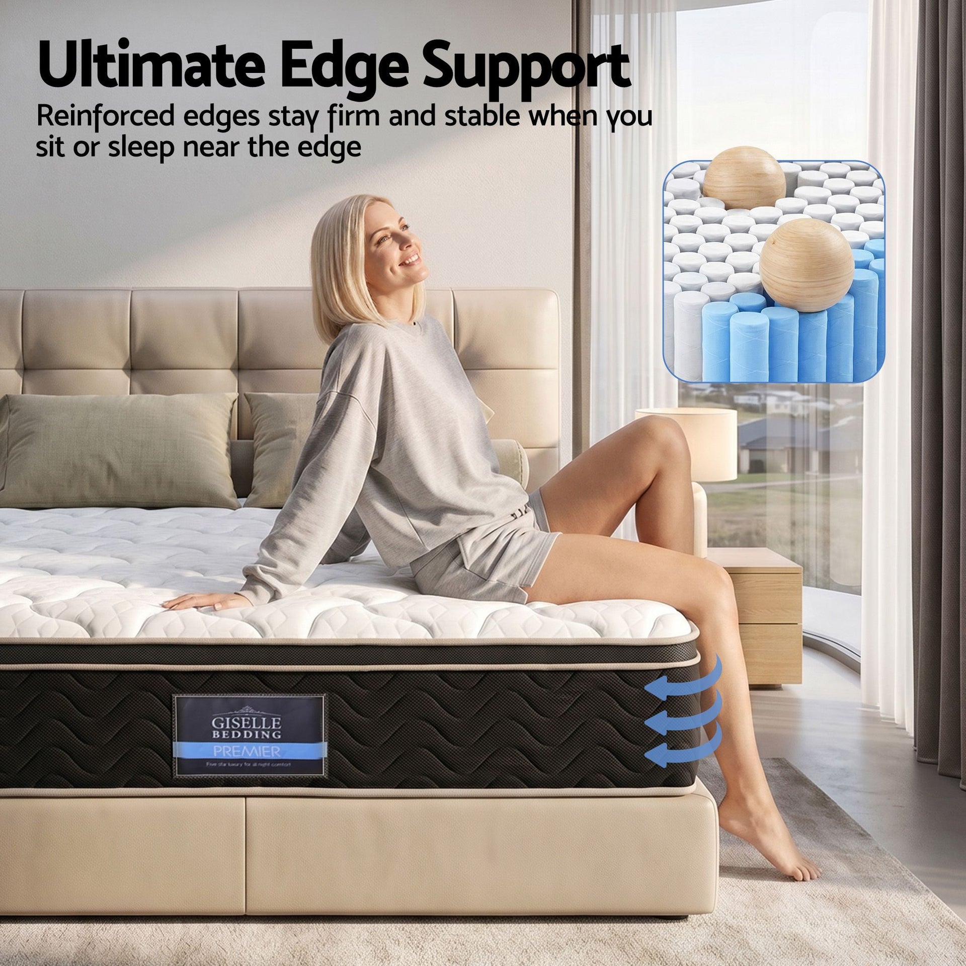 Giselle 35cm King Mattress Firm with Copper Memory Foam and Edge Support Awezingly