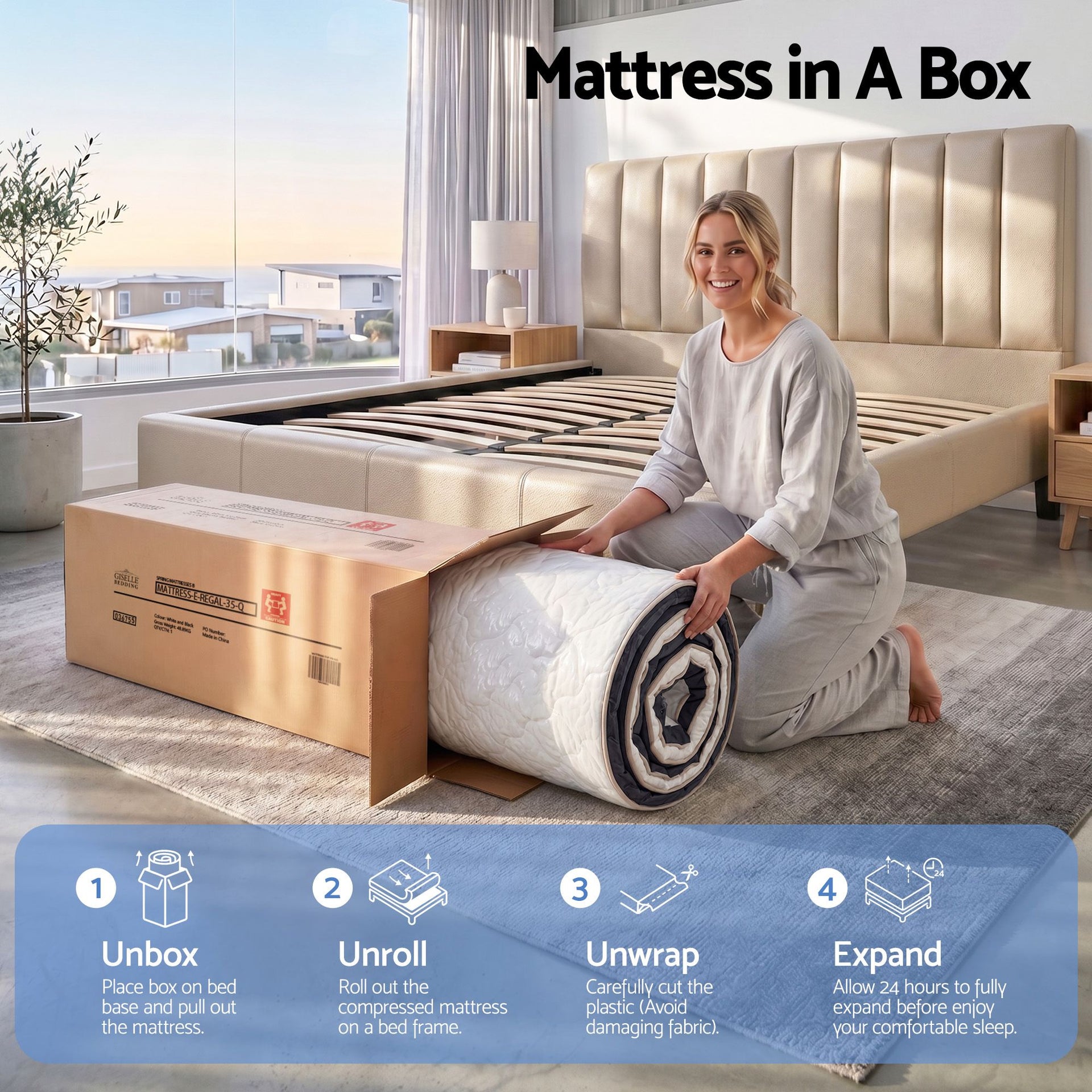 Giselle 35cm King Mattress Firm with Copper Memory Foam and Edge Support Awezingly