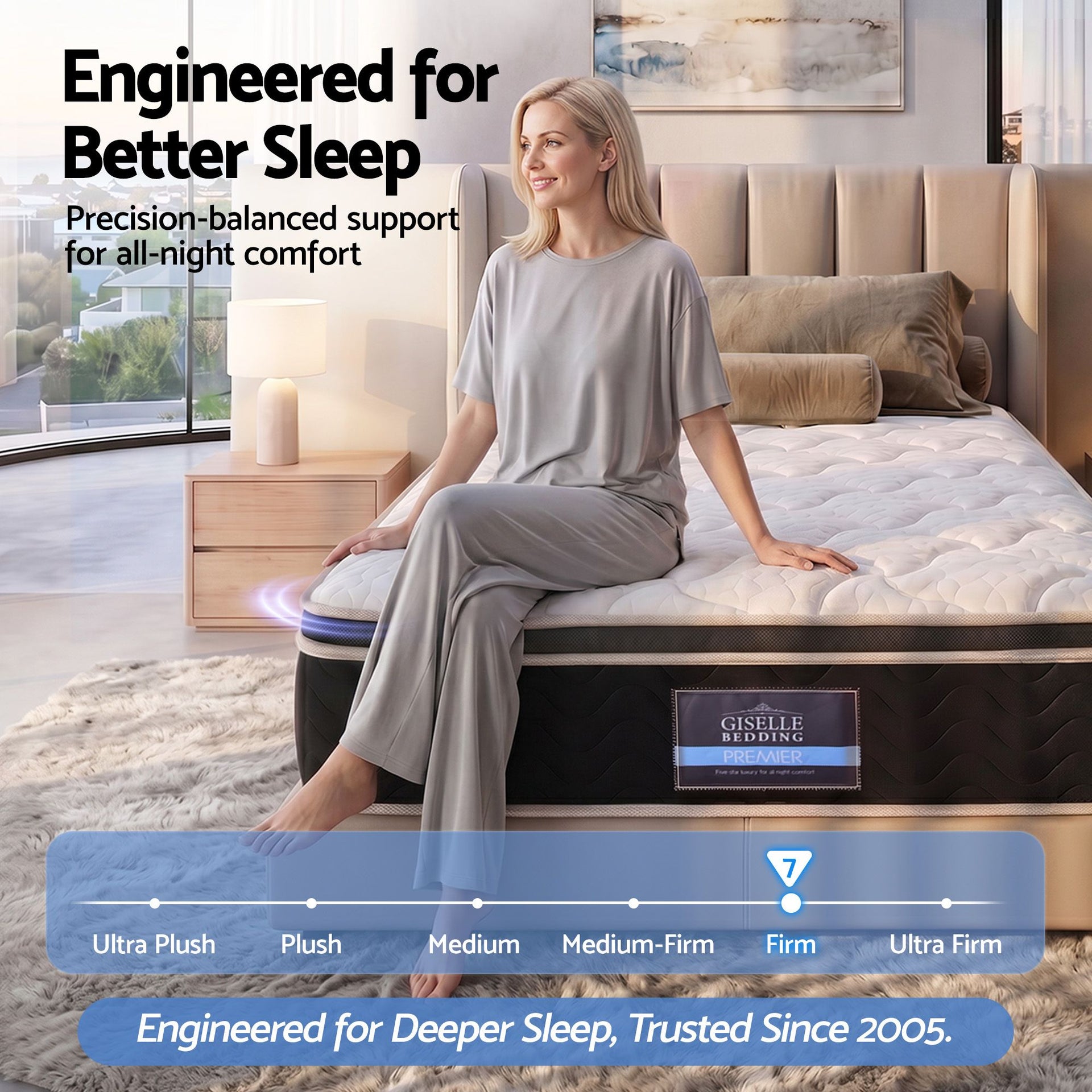 Giselle 35cm King Single Mattress Firm with Copper Memory Foam and Edge Support Awezingly