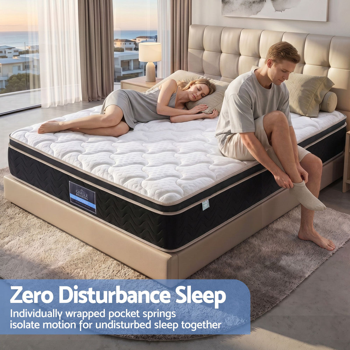 Giselle 35cm Queen Mattress Firm with Copper Memory Foam and Edge Support Awezingly