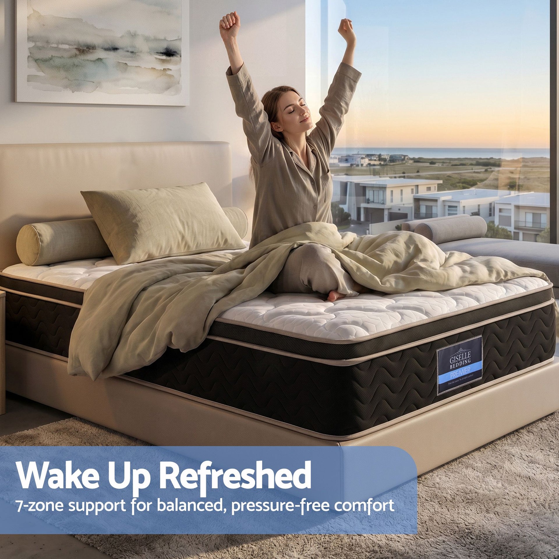 Giselle 35cm Single Mattress Firm with Copper Memory Foam and Edge Support Awezingly