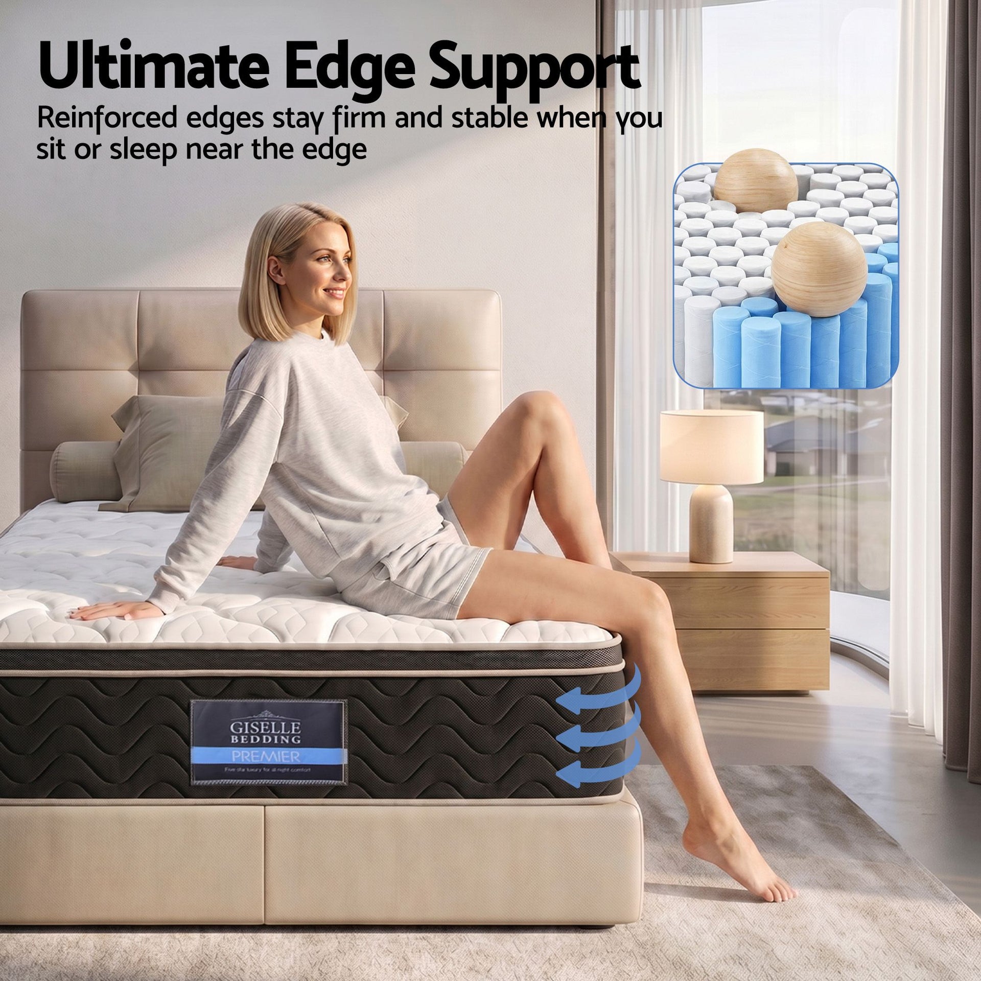 Giselle 35cm Single Mattress Firm with Copper Memory Foam and Edge Support Awezingly