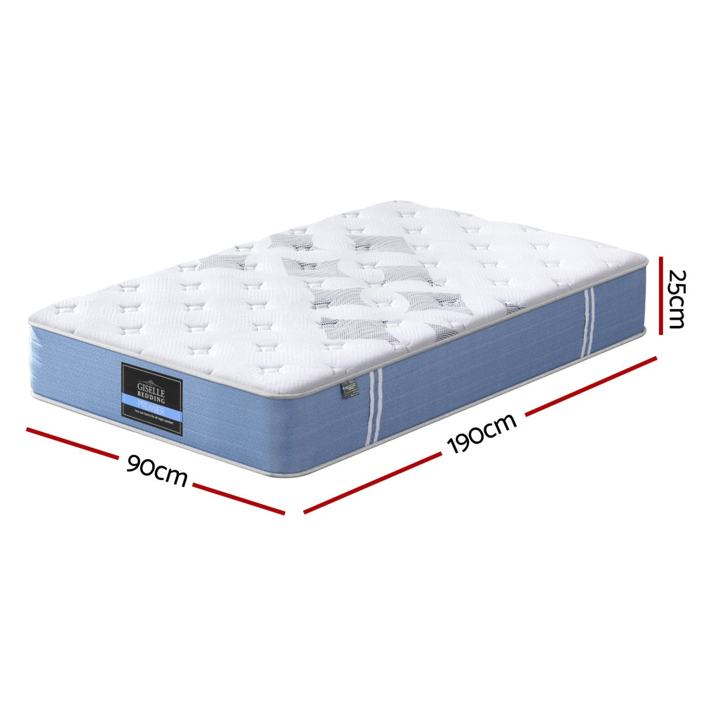 25cm Giselle Mattress Single Bed Pocket Spring Mattresses Giselle Bedding