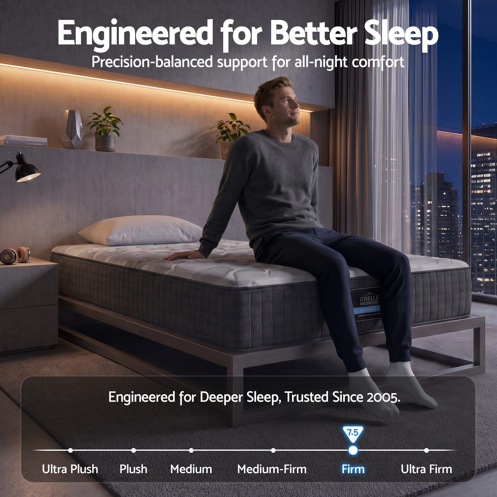 Giselle 30cm King Single Mattress with Edge Support and 5-Zone Comfort Awezingly