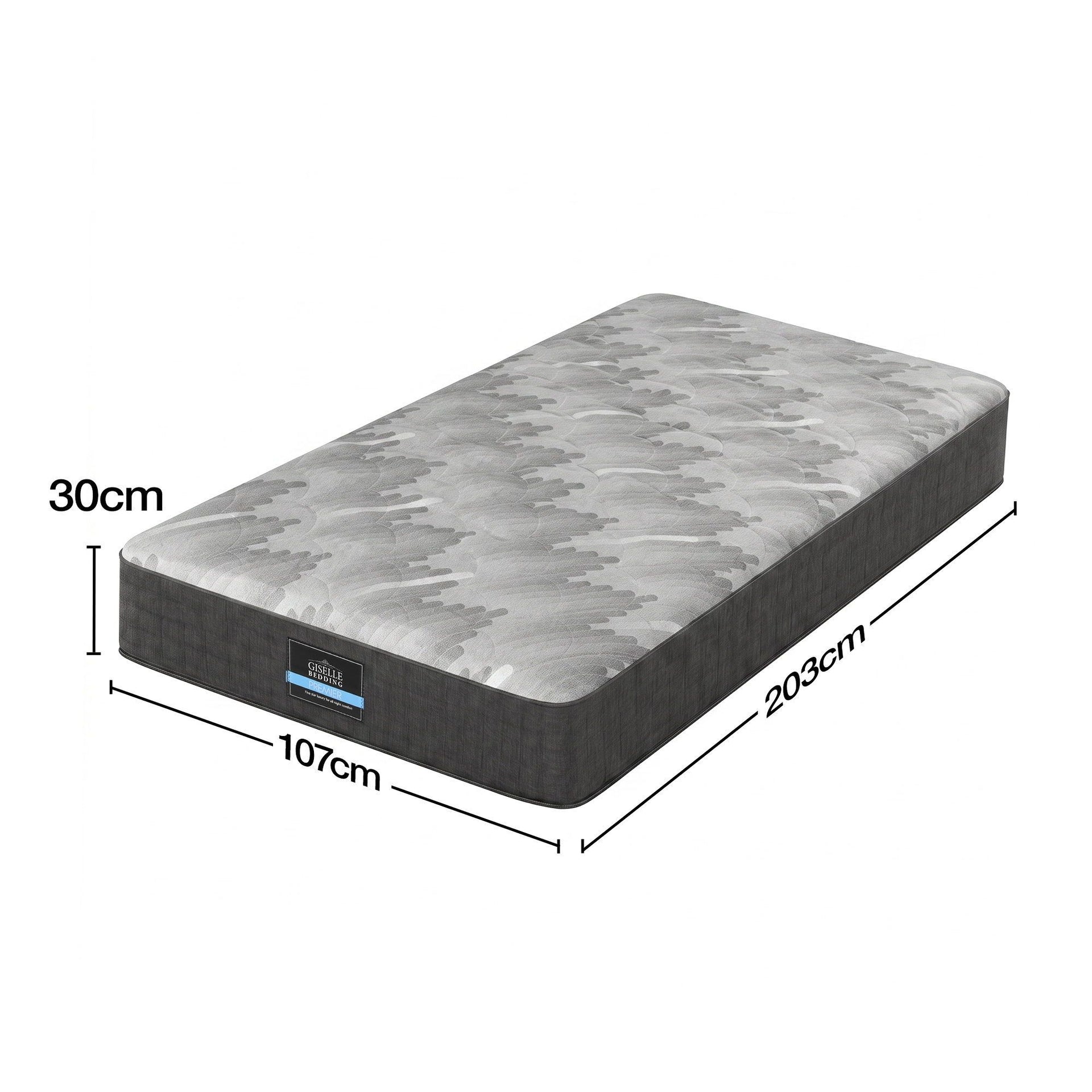 Giselle 30cm King Single Mattress with Edge Support and 5-Zone Comfort Awezingly
