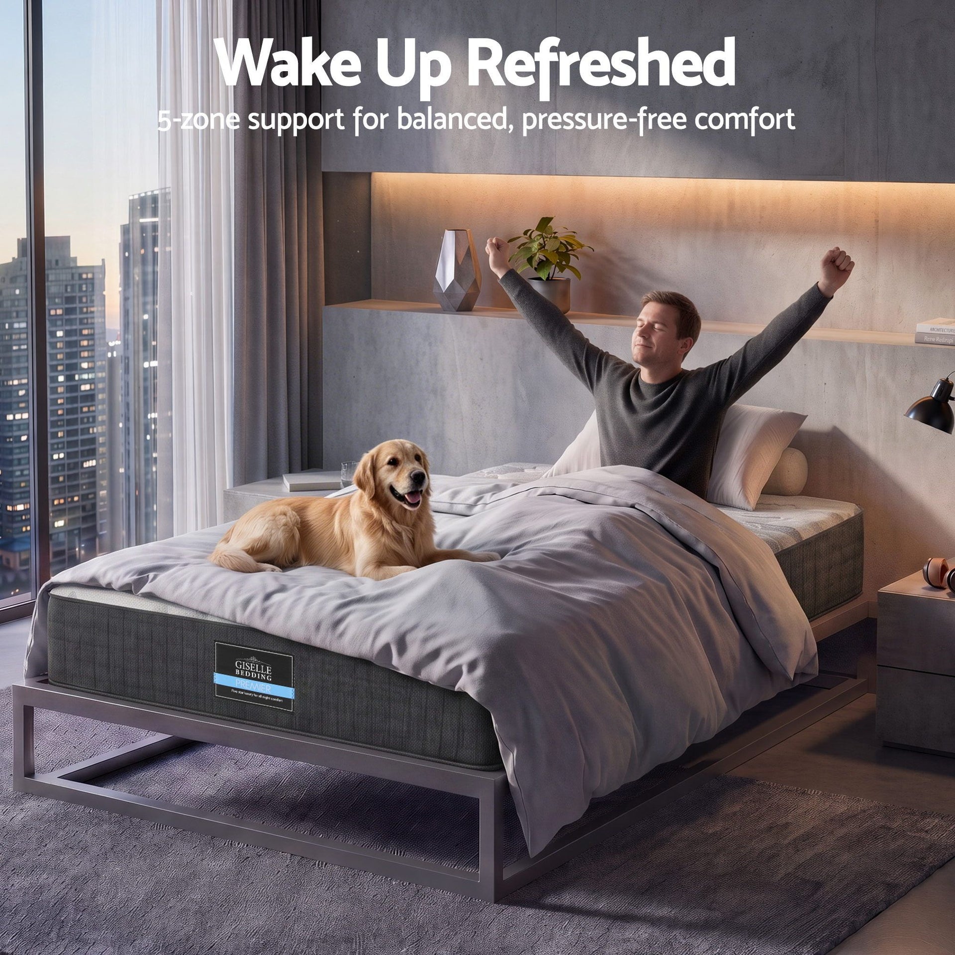 Giselle 30cm Single Mattress with Edge Support and 5-Zone Comfort Awezingly