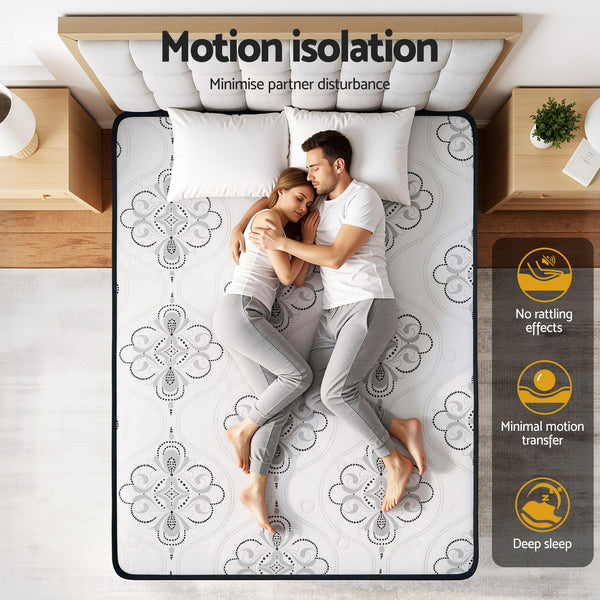 Giselle Bedding Double Mattress 30cm Pocket Spring Euro Top Medium Firm Foam Awezingly