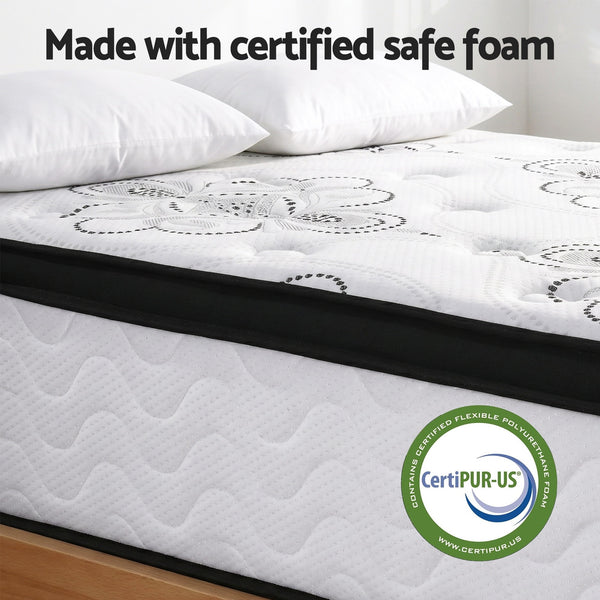 Giselle Bedding King Mattress 30cm Pocket Spring Euro Top Medium Firm Foam Awezingly