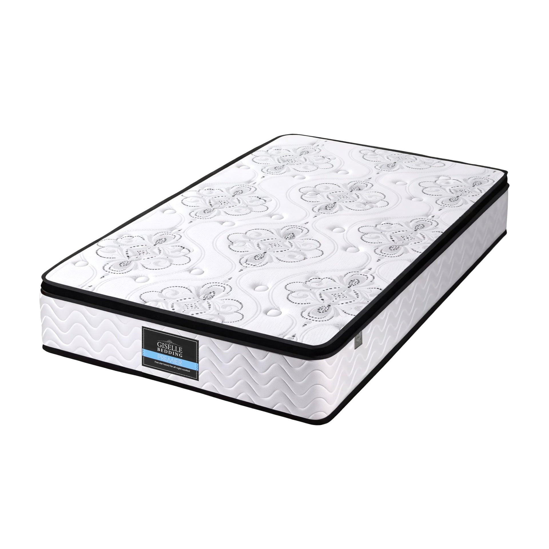 Giselle Bedding King Single Mattress 30cm Pocket Spring Euro Top Medium Firm Foam Awezingly