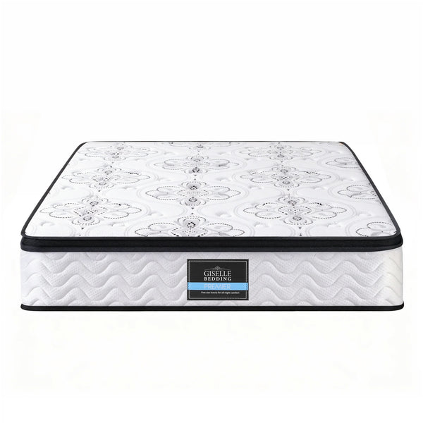 Giselle Bedding Queen Mattress 30cm Pocket Spring Euro Top Medium Firm Foam Awezingly