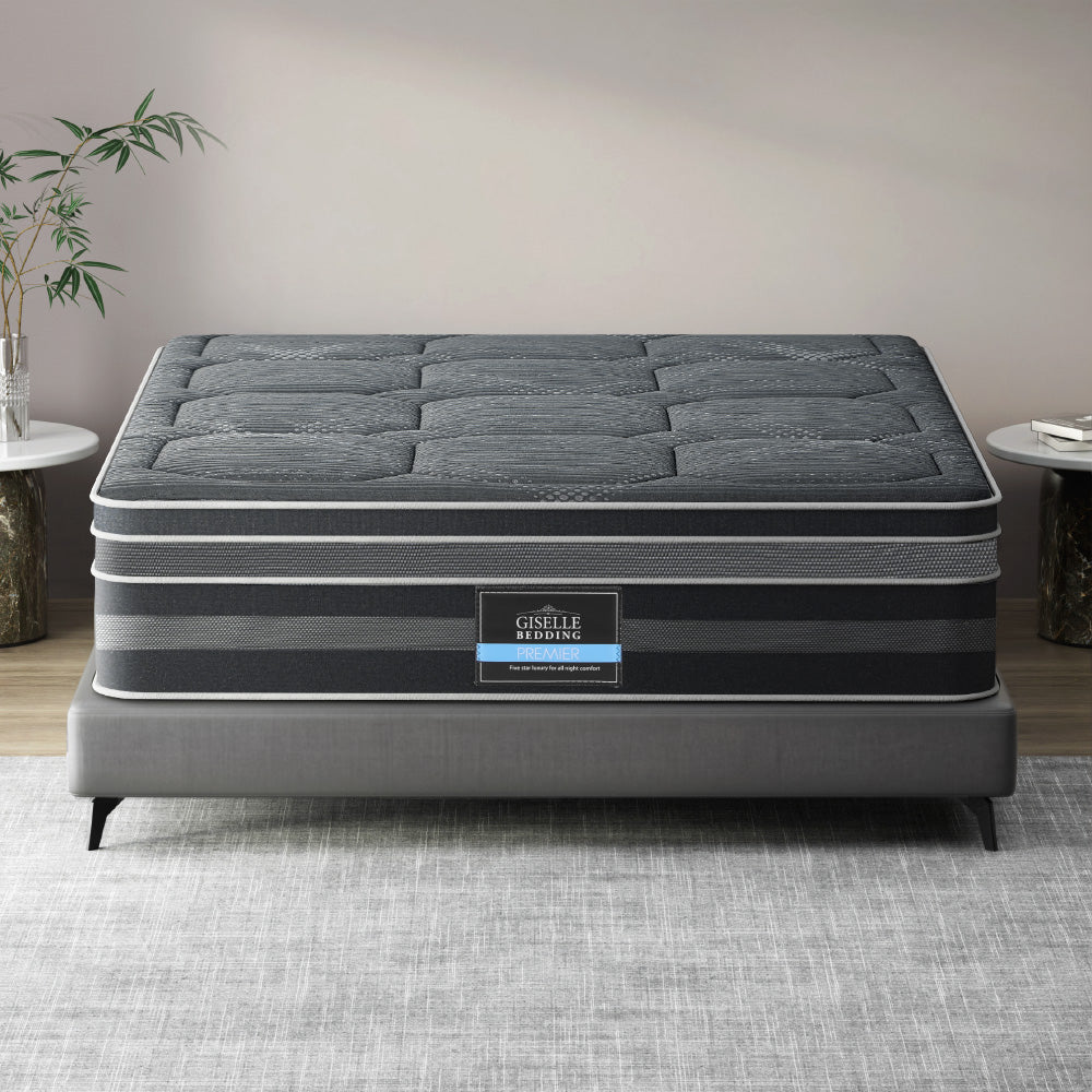 Giselle 35CM QUEEN Mattress Bed 7 Zone Dual Euro Top Pocket Spring Medium Firm Giselle Bedding
