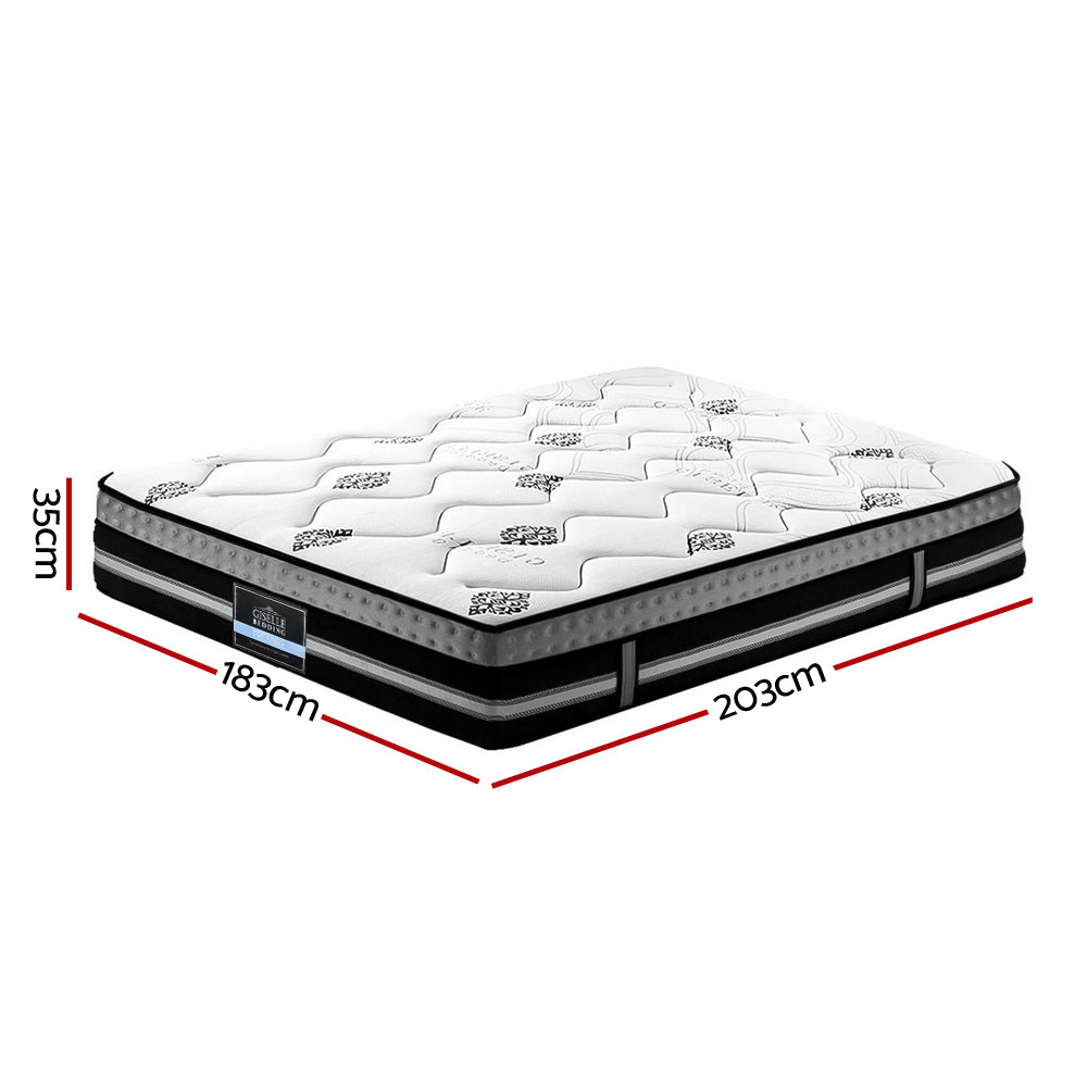 Giselle Bedding Galaxy Euro Top Cool Gel Pocket Spring Mattress 35cm Thick King Giselle Bedding