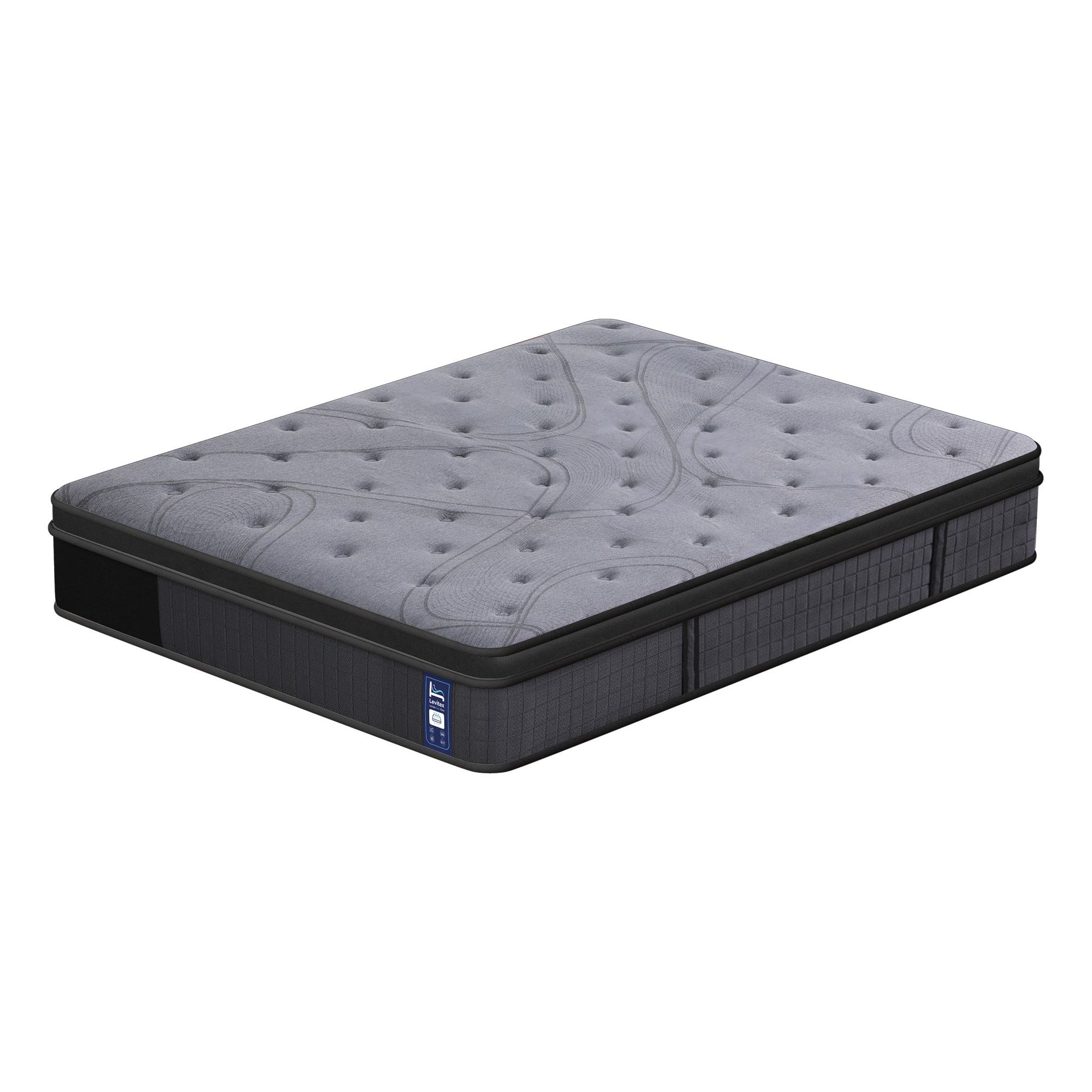 Levitex 33 cm Mattress 8.0 Extra Firm 7-Zone Pocket Spring Mattress with Dual-Row Edge Support & Breathable Knit Cover Double Awezingly