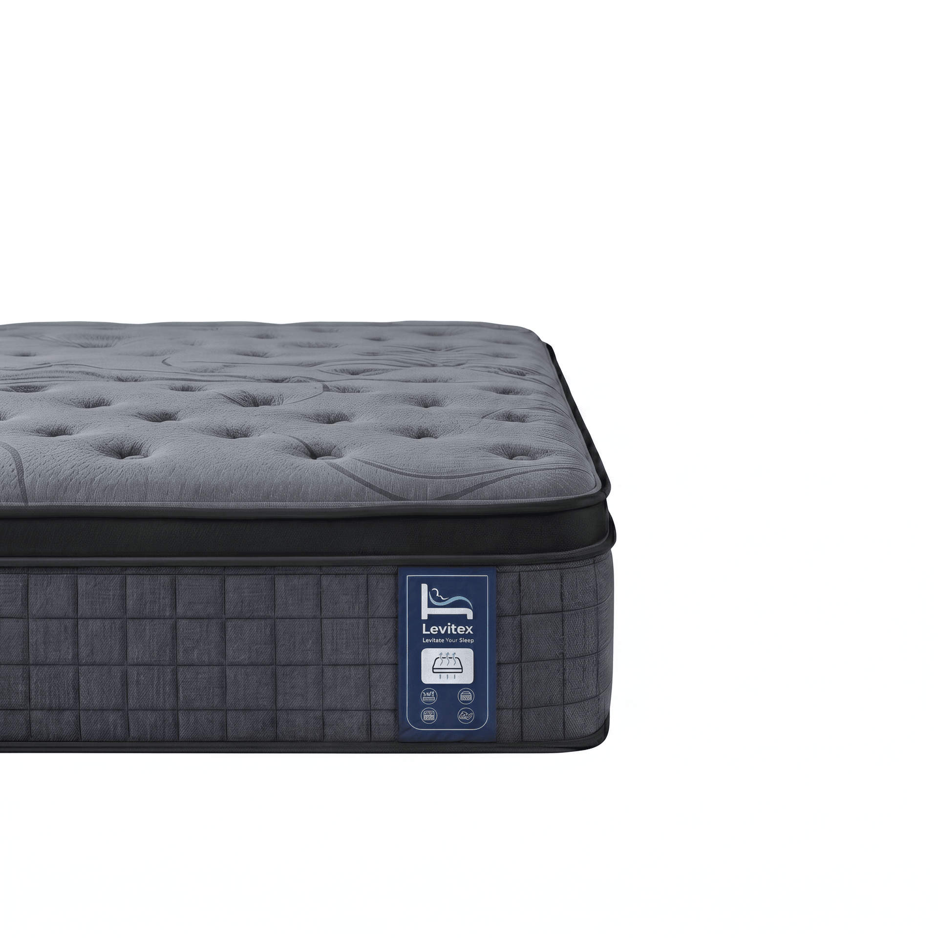 Levitex 33 cm Mattress 8.0 Extra Firm 7-Zone Pocket Spring Mattress with Dual-Row Edge Support & Breathable Knit Cover King Single Awezingly