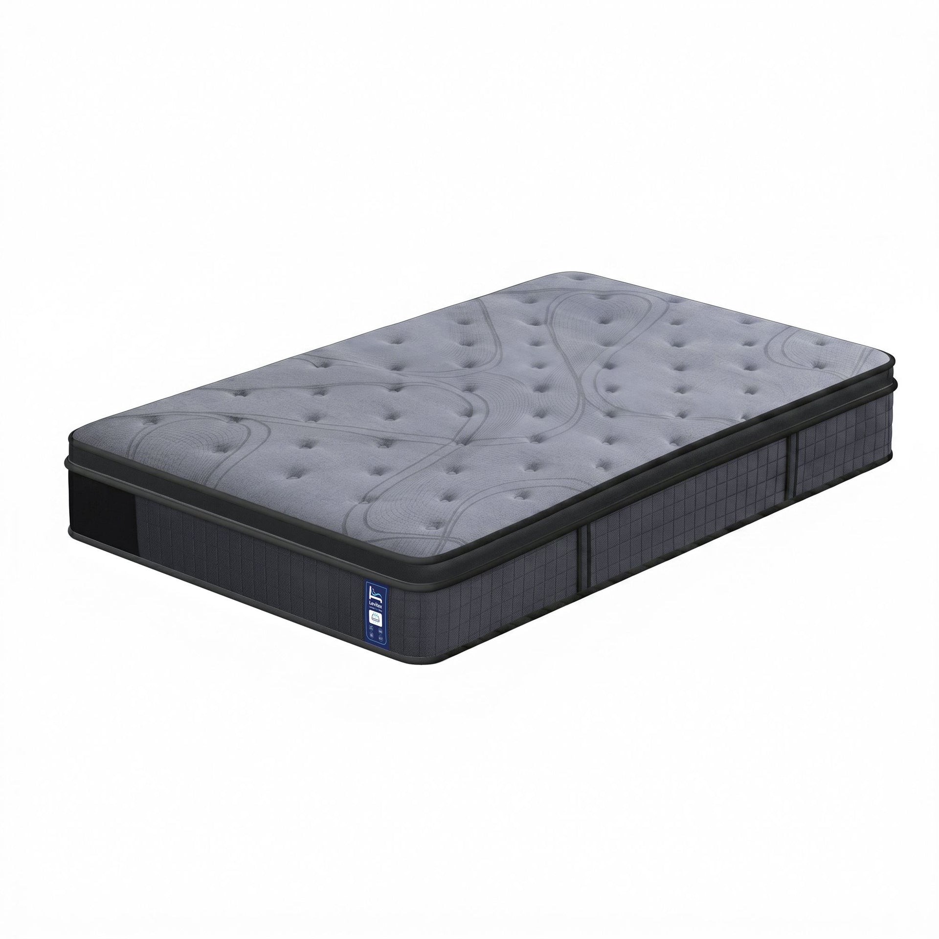 Levitex 33 cm Mattress 8.0 Extra Firm 7-Zone Pocket Spring Mattress with Dual-Row Edge Support & Breathable Knit Cover Single Awezingly