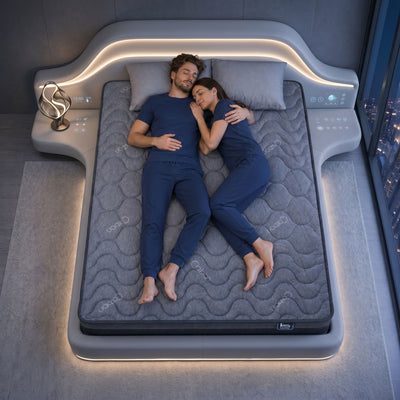 Levitex 25 cm Hybrid Pocket Spring Mattress Firm with 4cm Egg Crate Foam for Deep Sleep Bamboo Charcoal Fabric Double