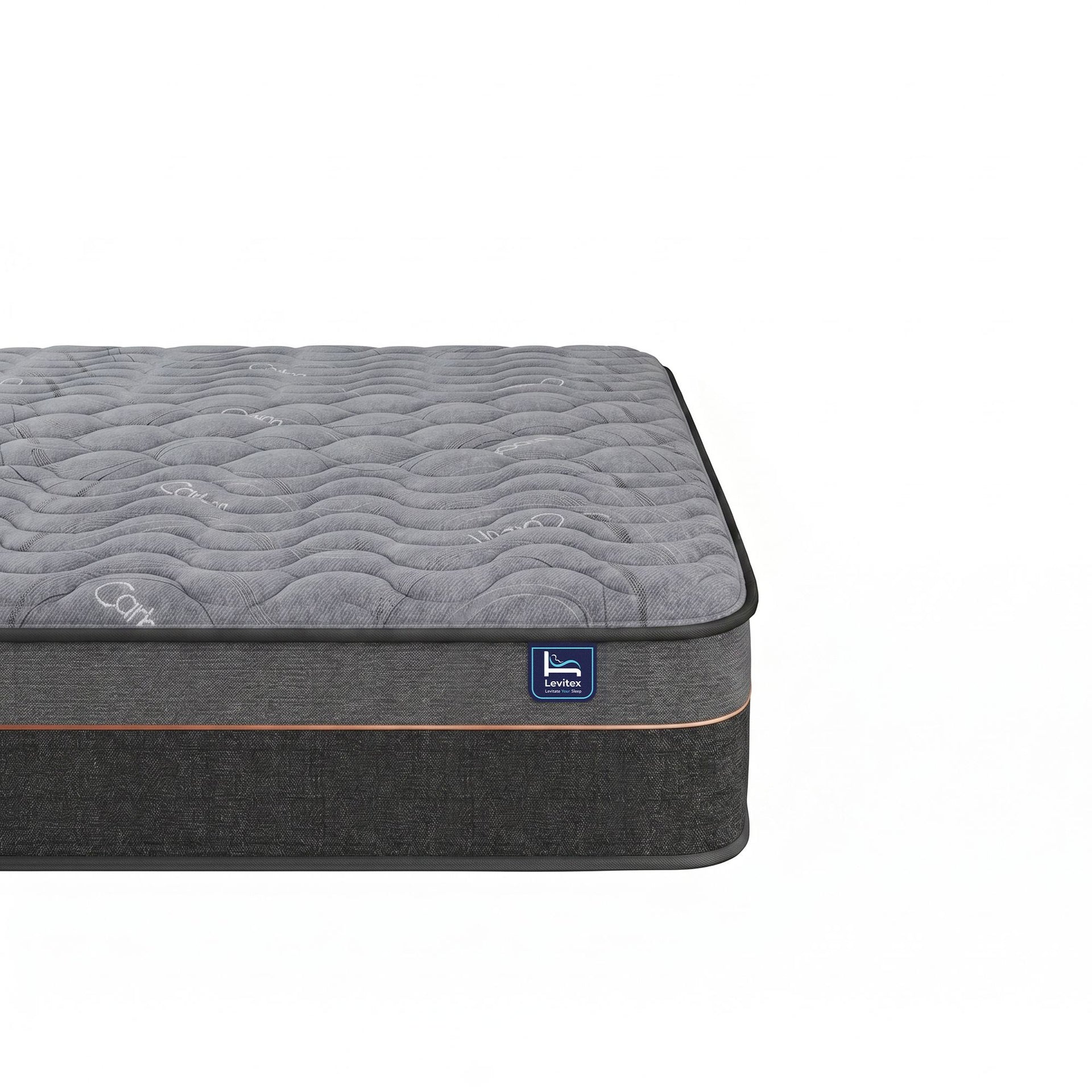 Levitex 25 cm Hybrid Pocket Spring Mattress Firm with 4cm Egg Crate Foam for Deep Sleep Bamboo Charcoal Fabric Queen Awezingly