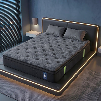 Levitex 34 cm Pocket Spring Mattress with Reinforced Edge Support & 5-Zone Pressure Relief Breathable Gel Memory Foam Hybrid Mattress for Back Pain king