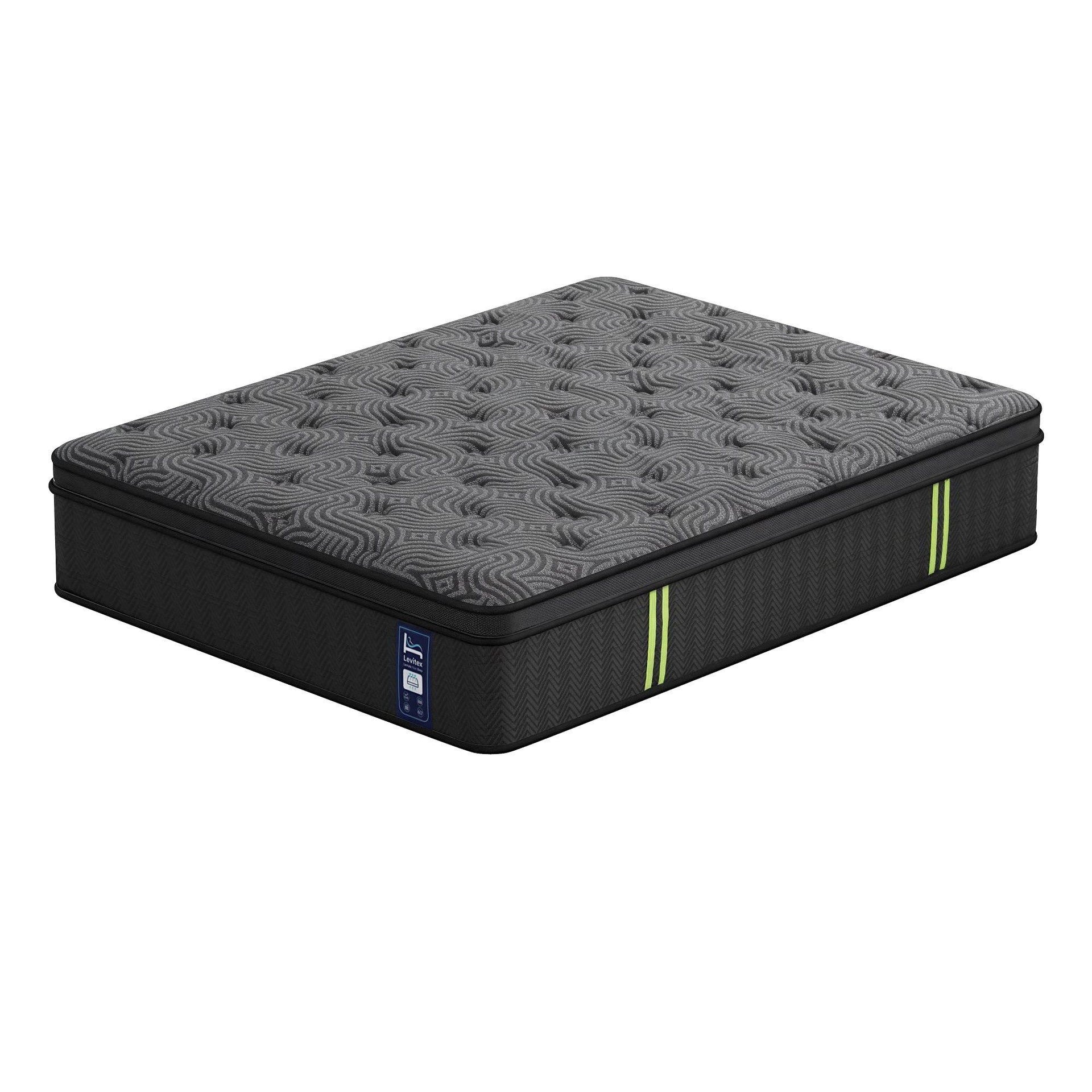 Levitex 34 cm Pocket Spring Mattress with Reinforced Edge Support & 5-Zone Pressure Relief Breathable Gel Memory Foam Hybrid Mattress for Back Pain Queen Awezingly
