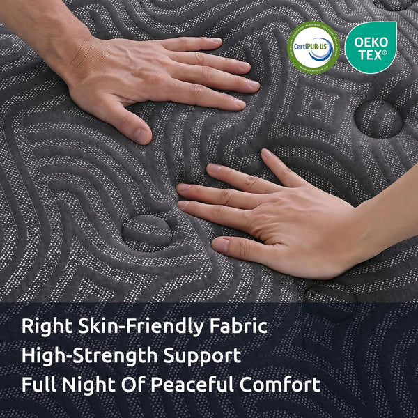 Levitex 34 cm Pocket Spring Mattress with Reinforced Edge Support & 5-Zone Pressure Relief Breathable Gel Memory Foam Hybrid Mattress for Back Pain Queen Awezingly