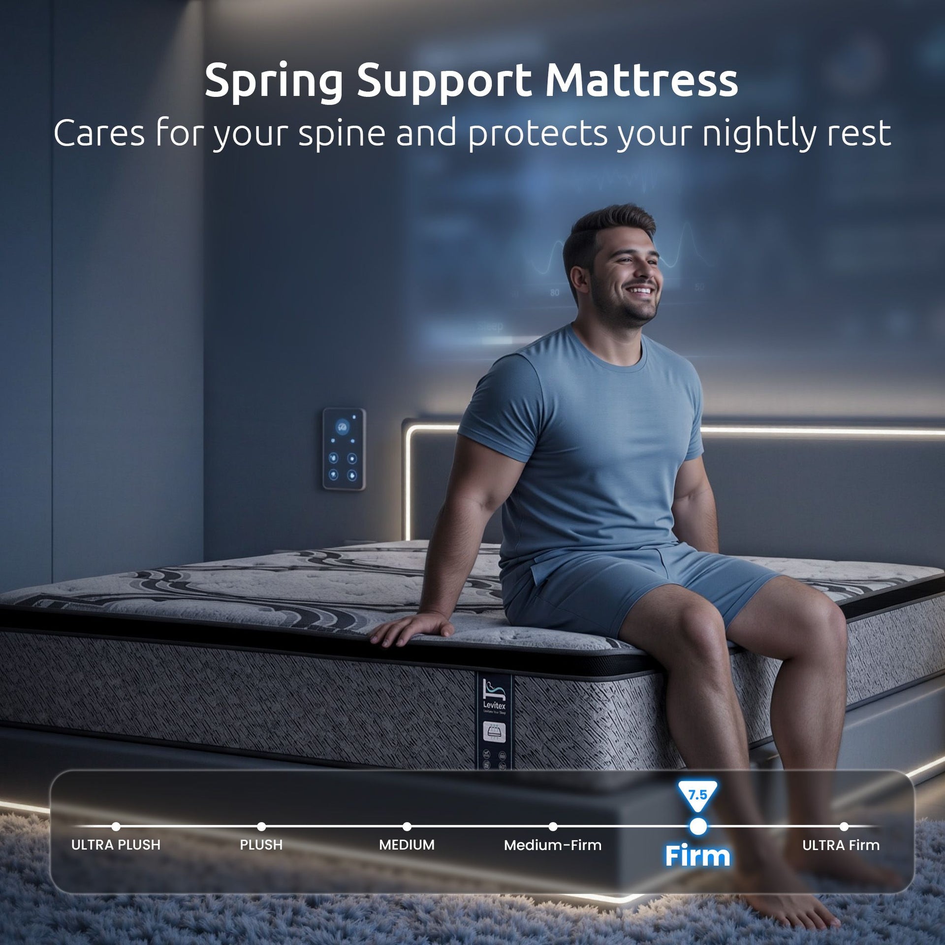 Levitex 5-Zone Pocket Spring Mattress with Latex & Memory Foam 7.5 Firm Hybrid Mattress for Extra Lumbar & Shoulder Support 34 cm Thickness Queen Awezingly