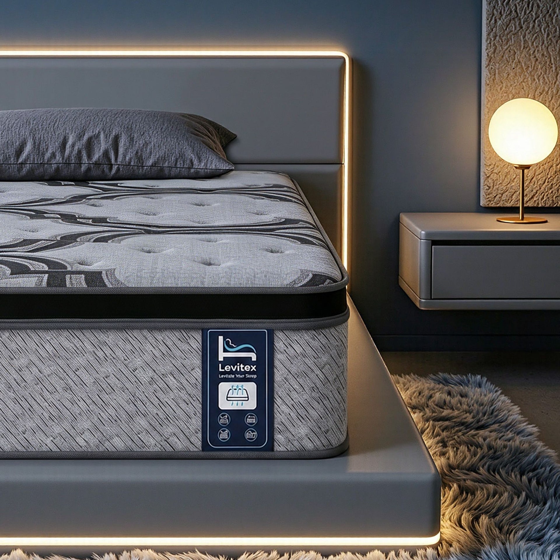 Levitex 5-Zone Pocket Spring Mattress with Latex & Memory Foam 7.5 Firm Hybrid Mattress for Extra Lumbar & Shoulder Support 34 cm Thickness Single Awezingly