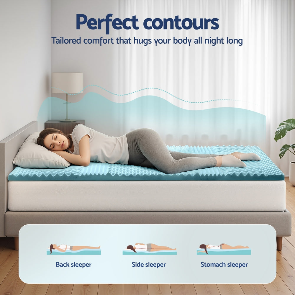Giselle Bedding 5cm Memory Foam Mattress Topper 7-Zone King Single Giselle Bedding