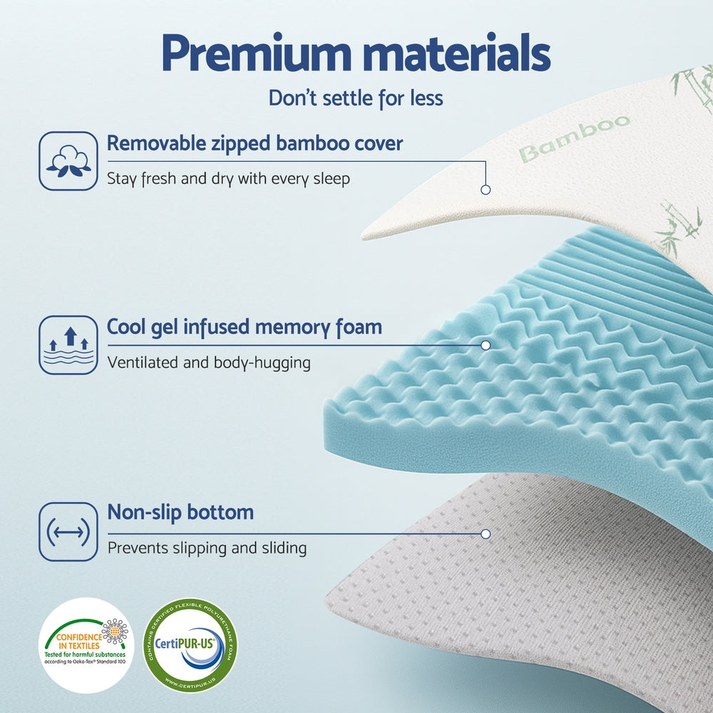 Giselle Bedding 5cm Memory Foam Mattress Topper 7-Zone King Single Giselle Bedding