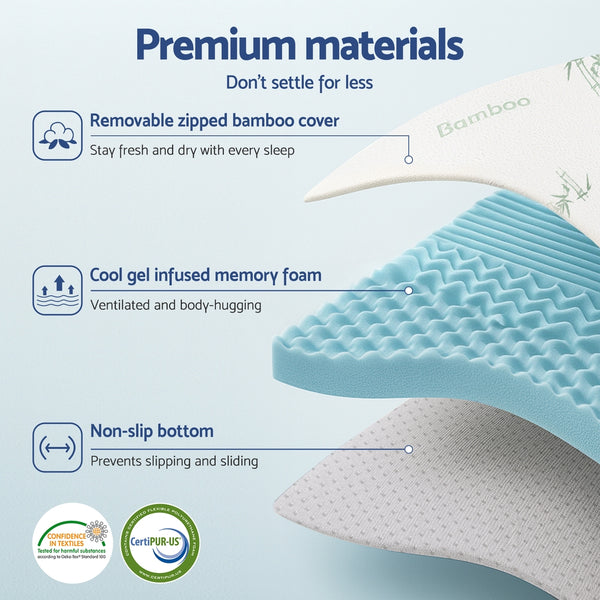 Giselle Bedding 5cm Memory Foam Mattress Topper 7-Zone King Single Giselle Bedding