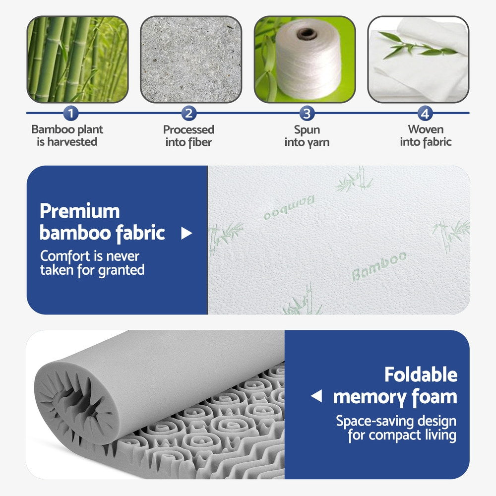 Giselle Bedding 8cm Memory Foam Mattress Topper 7-Zone Graphite Double Giselle Bedding