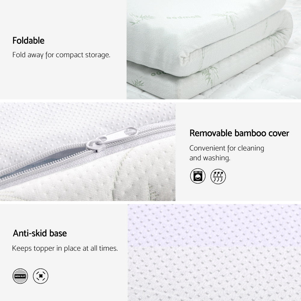 Giselle Bedding Memory Foam Mattress Topper Cool Gel Bed Mat Bamboo 10cm Double Does Not Apply