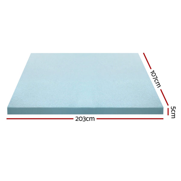Giselle Bedding Memory Foam Mattress Topper Cool Gel 5cm King Single Giselle Bedding