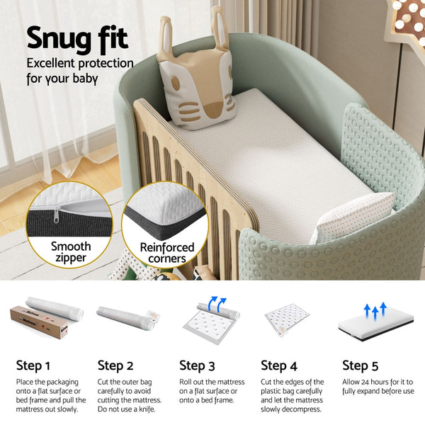 13cm Giselle Baby Cot Mattress Gel Foam Awezingly