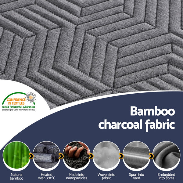 Giselle 8cm Memory Foam Mattress Topper Gel Dual Layer Foam Bamboo Double Giselle Bedding