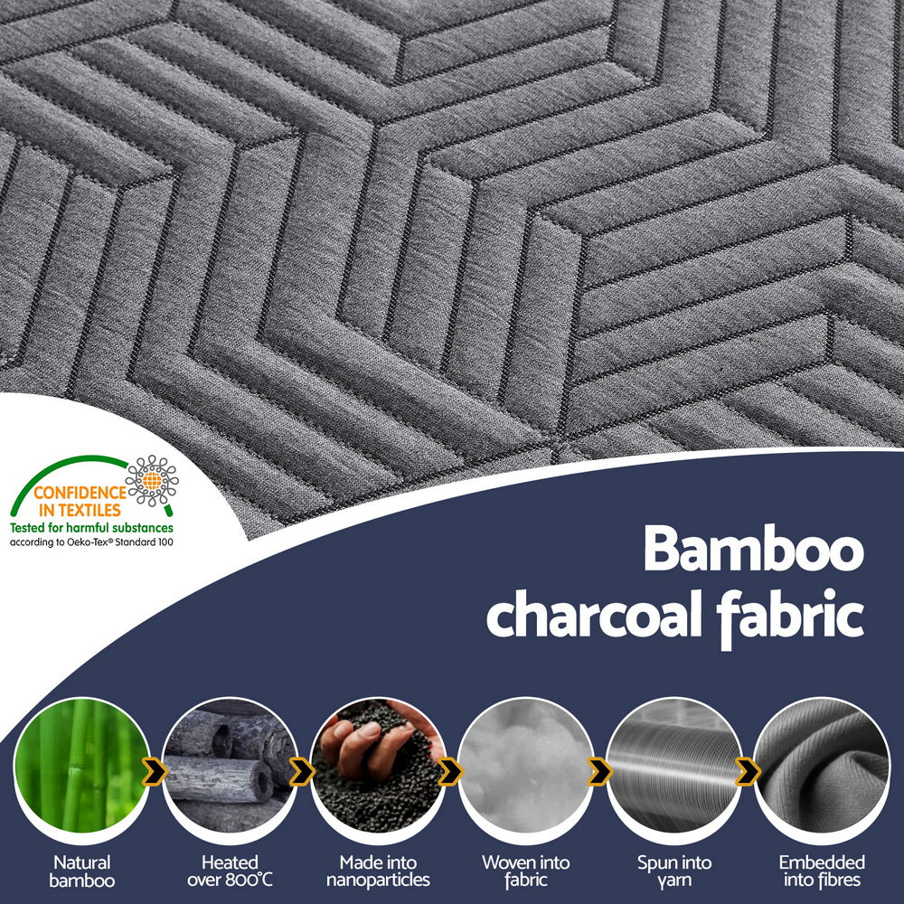 Giselle 8cm Memory Foam Mattress Topper Gel Dual Layer Foam Bamboo King Single Giselle Bedding