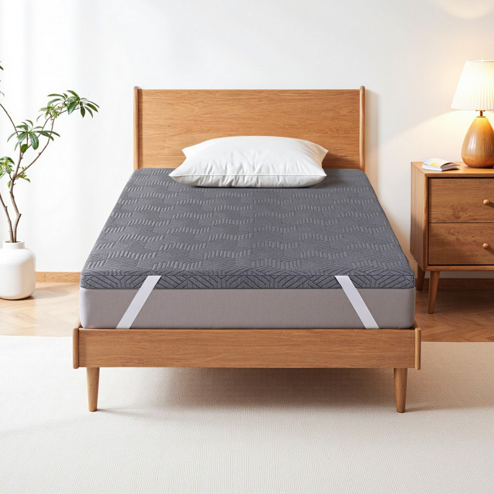 Giselle 8cm Memory Foam Mattress Topper Gel Dual Layer Foam Bamboo King Single Giselle Bedding