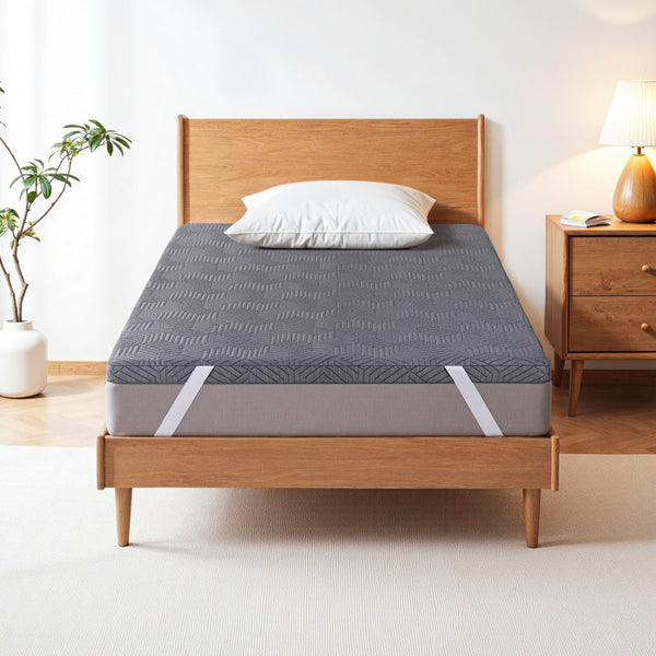 Giselle 8cm Memory Foam Mattress Topper Gel Dual Layer Foam Bamboo King Single Giselle Bedding