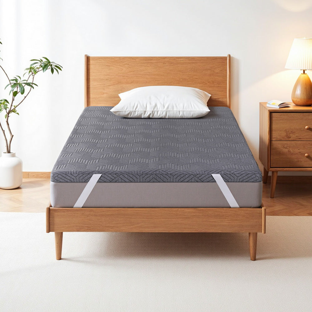 Giselle 8cm Memory Foam Mattress Topper Gel Dual Layer Foam Bamboo Single Giselle Bedding