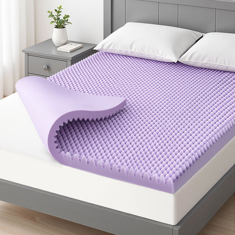 Giselle 5cm Memory Foam Mattress Topper Lavender Infused Egg Crate Pad Mat King Giselle Bedding