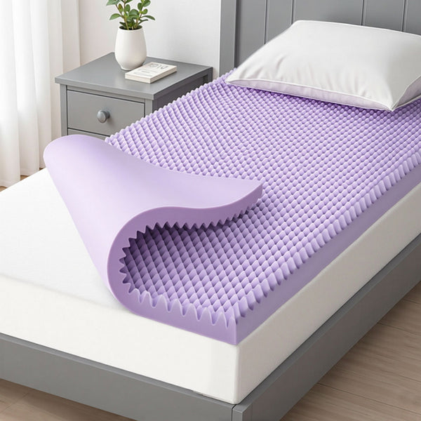 Giselle 5cm Memory Foam Mattress Topper Lavender Infused Egg Crate King Single Giselle Bedding