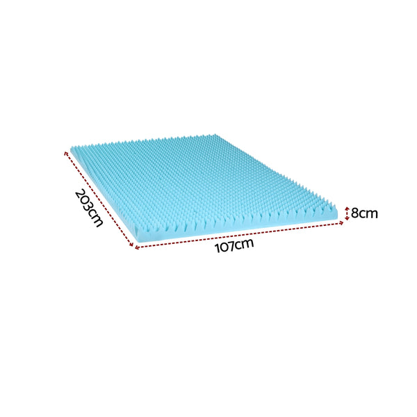 Giselle 8cm Memory Foam Mattress Topper Gel Egg Crate Foam Bamboo King Single Giselle Bedding