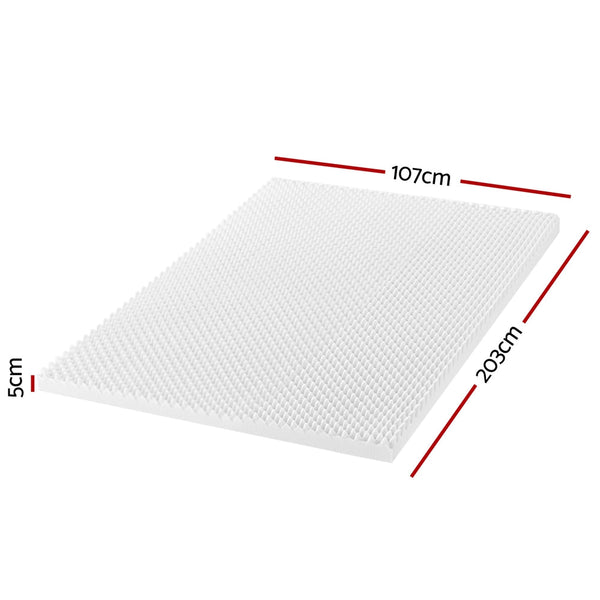 Giselle Bedding Memory Foam Mattress Topper Egg Crate 5cm King Single Awezingly