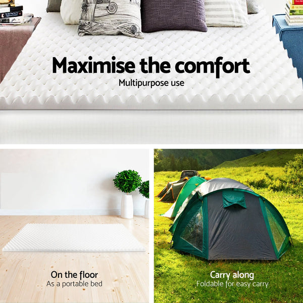 Giselle Bedding Memory Foam Mattress Topper Egg Crate 5cm King Single Awezingly