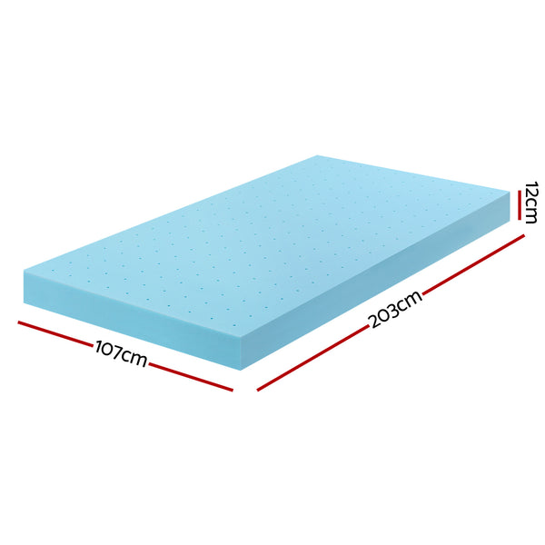 Giselle 12cm Memory Foam Mattress Topper Ventilated Cool Gel Bamboo Cover King Single Giselle Bedding