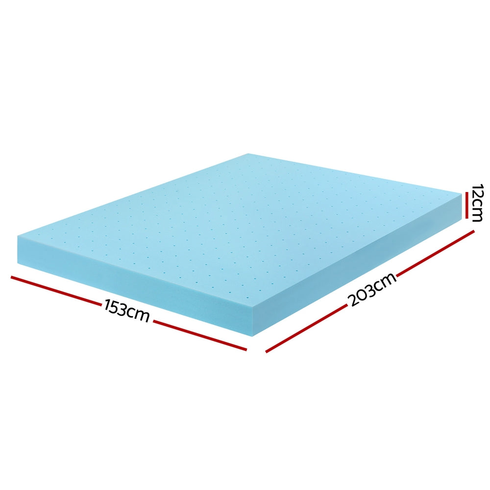 Giselle 12cm Memory Foam Mattress Topper Ventilated Cool Gel Bamboo Cover Queen Giselle Bedding