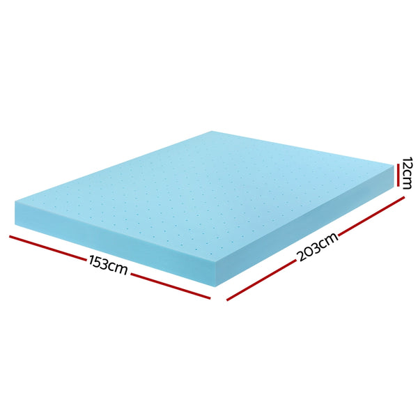 Giselle 12cm Memory Foam Mattress Topper Ventilated Cool Gel Bamboo Cover Queen Giselle Bedding