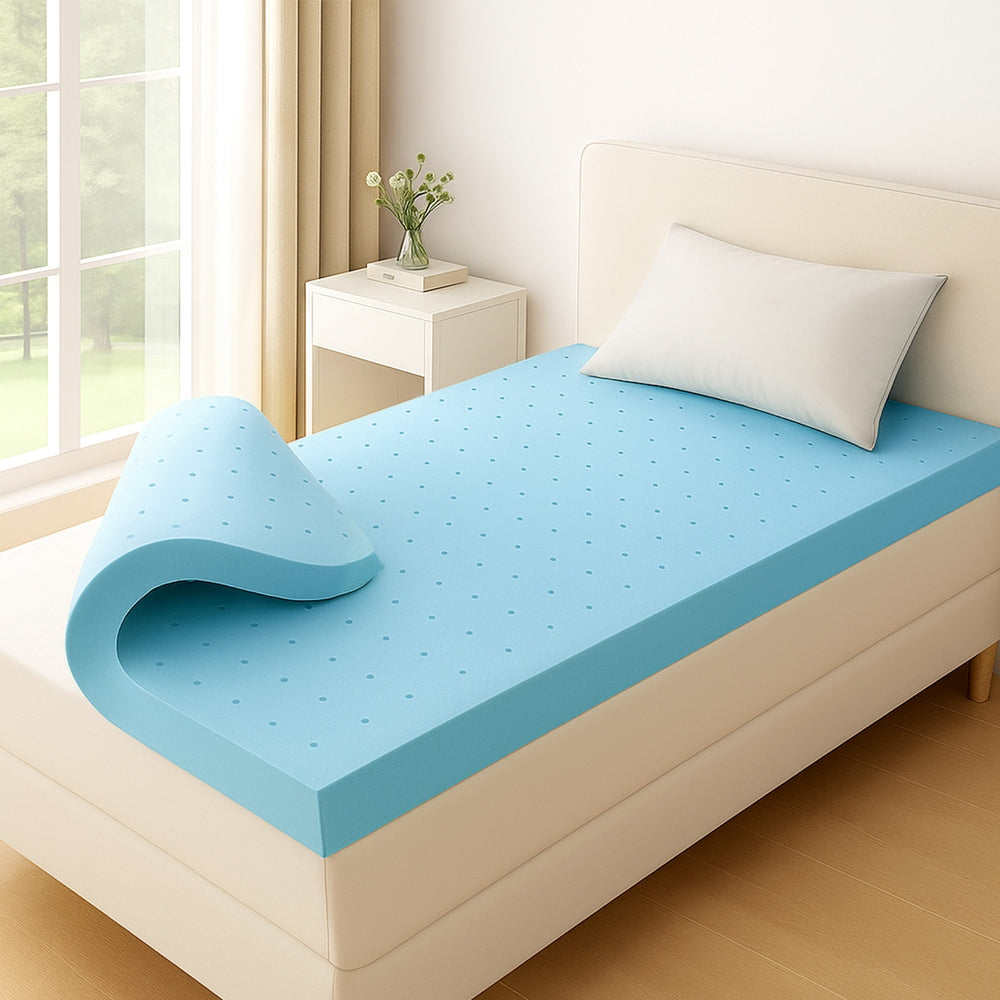 Giselle 12cm Memory Foam Mattress Topper Ventilated Cool Gel Bamboo Cover Single Giselle Bedding