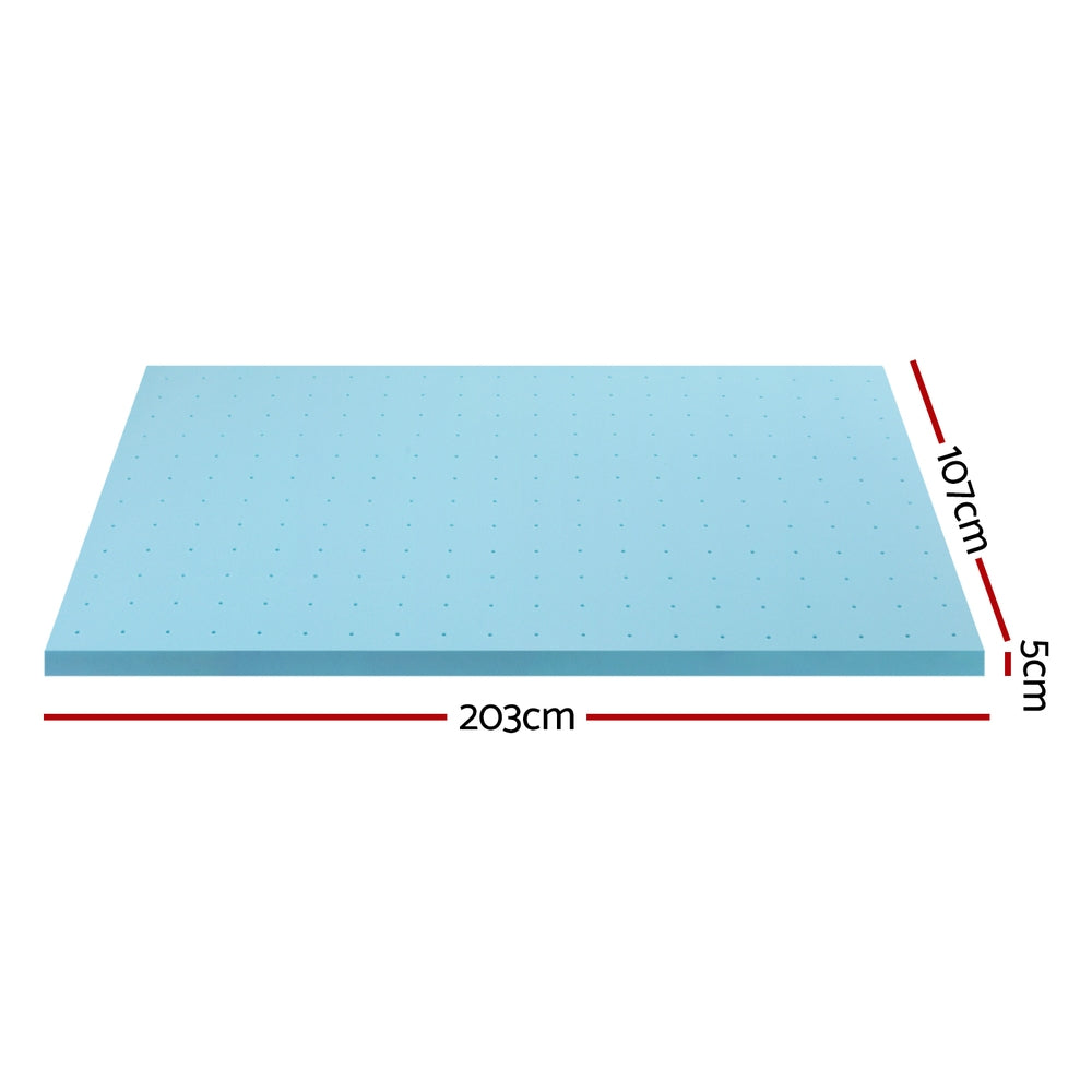 Giselle Bedding Memory Foam Mattress Topper Ventilated Cool Gel 5cm King Single Giselle Bedding