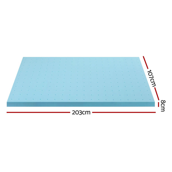 Giselle Bedding Memory Foam Mattress Topper Ventilated Cool Gel 8cm King Single Giselle Bedding